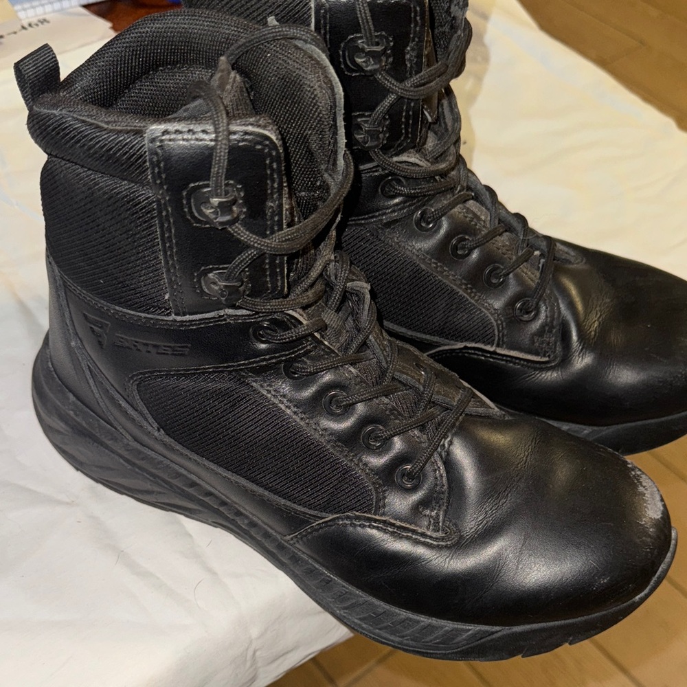 Bates Men’s Tall Black Moto Combat Work Tactical Boots